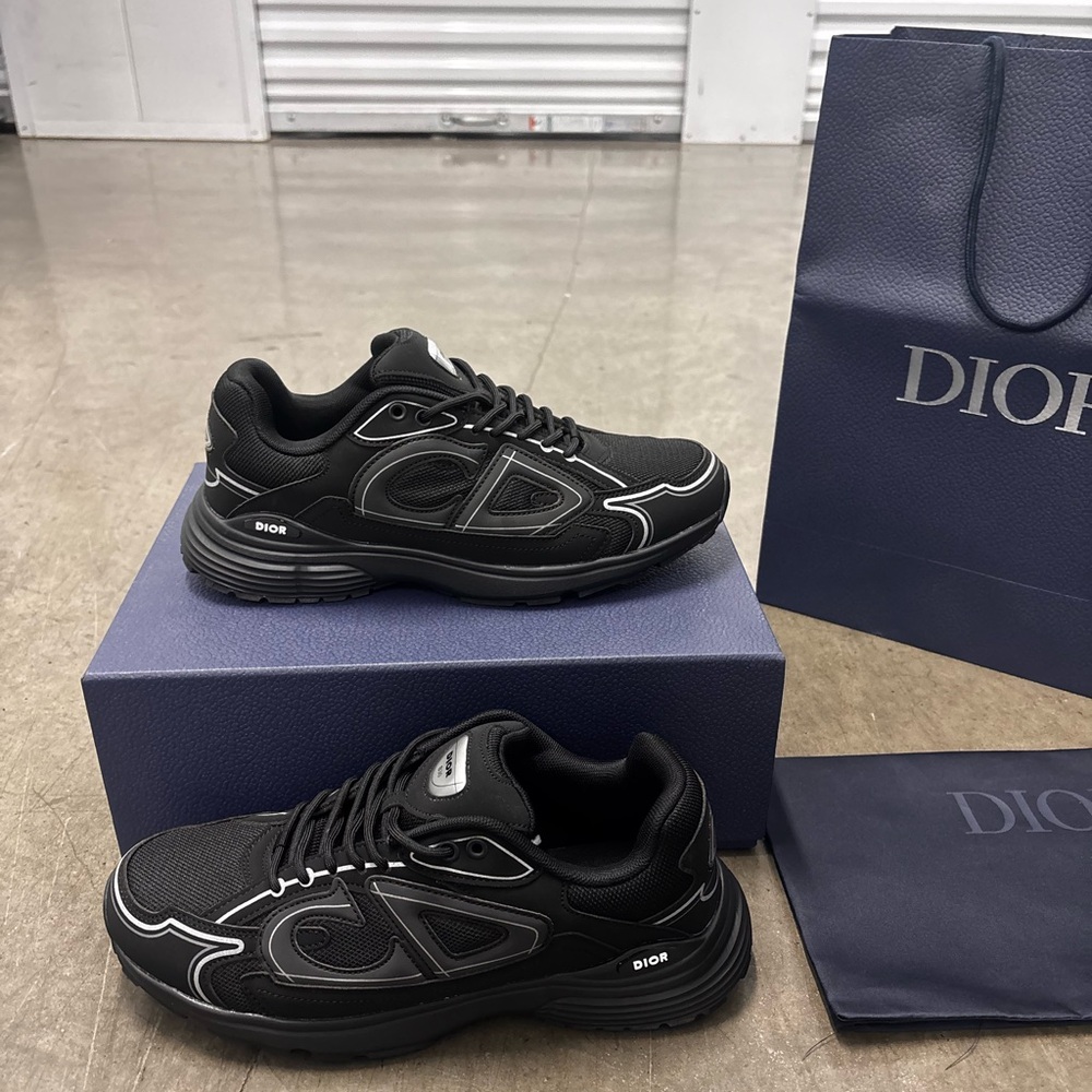 Dior Men's Black and White Sneakers